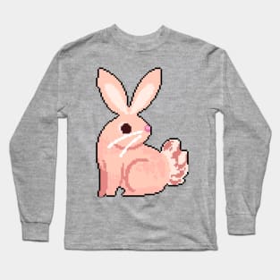 Playful Bunny: Pixel Art Rabbit Design for Fashionable Attire Long Sleeve T-Shirt